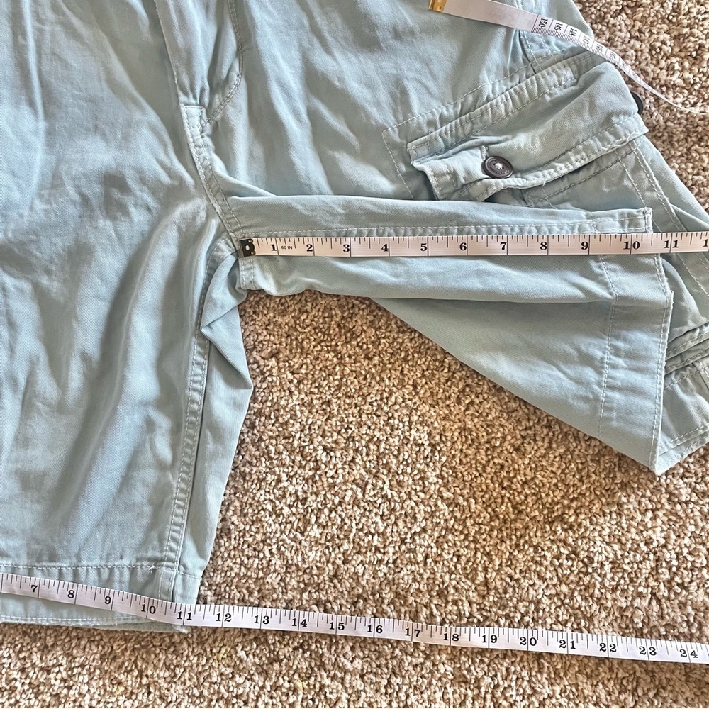 Y2K 2000s American Eagle Cargo Shorts Mens 30 Blue Preppy Paratrooper Classic - Picture 15 of 16